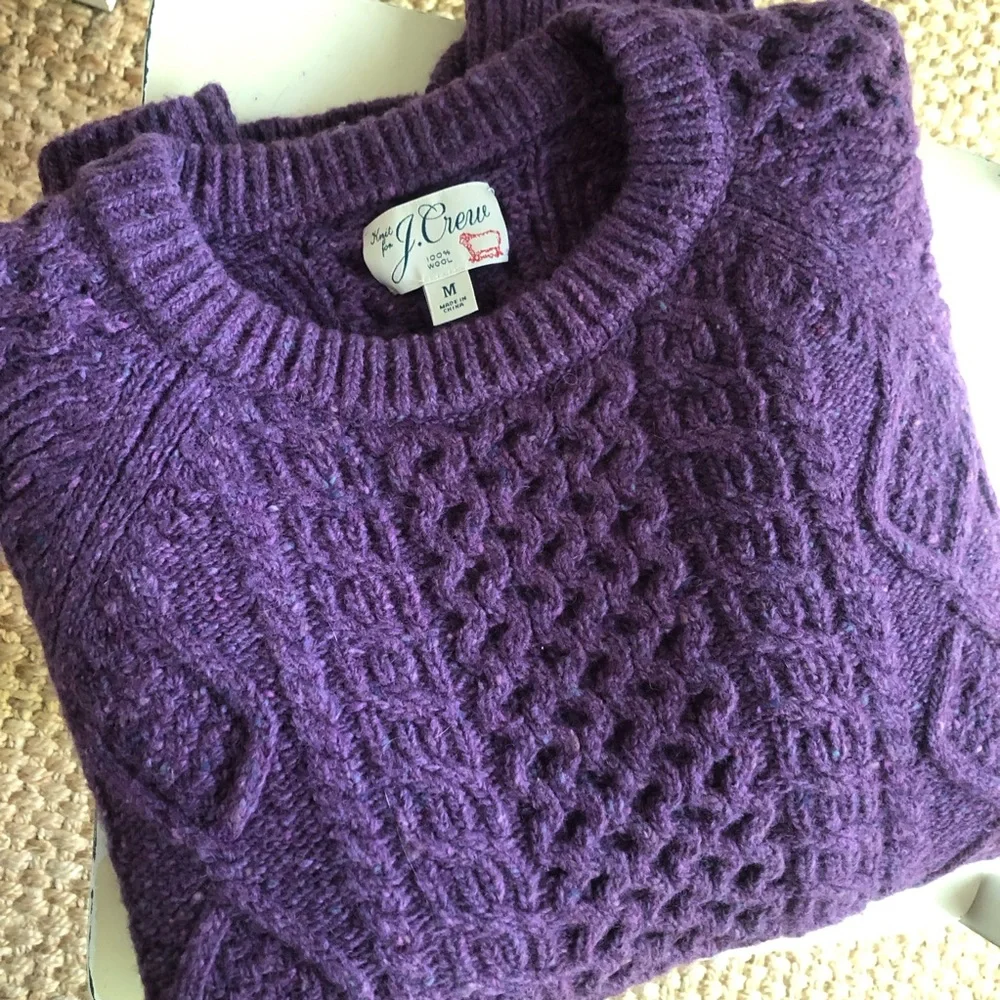New: J Crew Wool Cable Knit Sweater. All Merino Wool. Size Medium